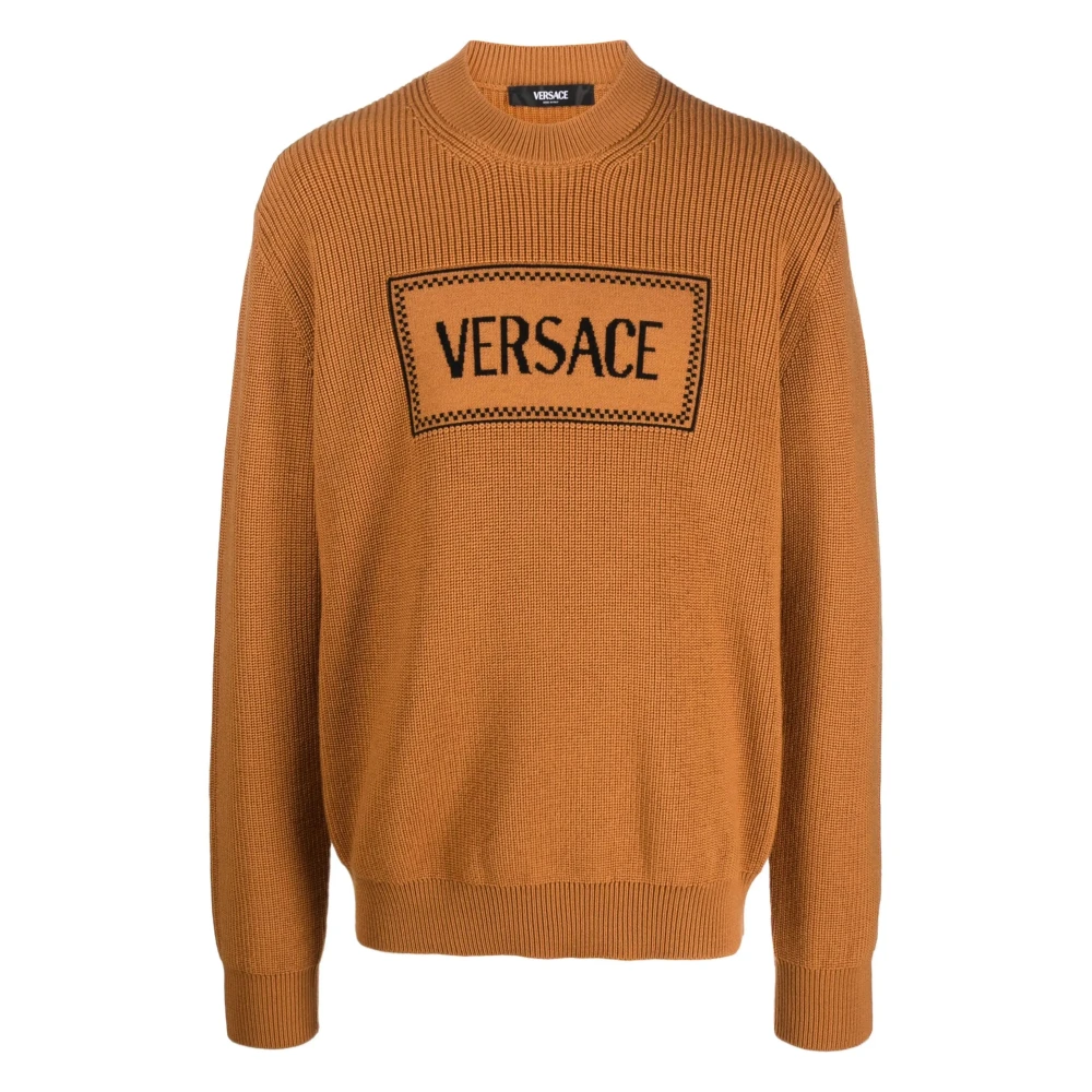 Versace Round-neck Knitwear Orange Heren