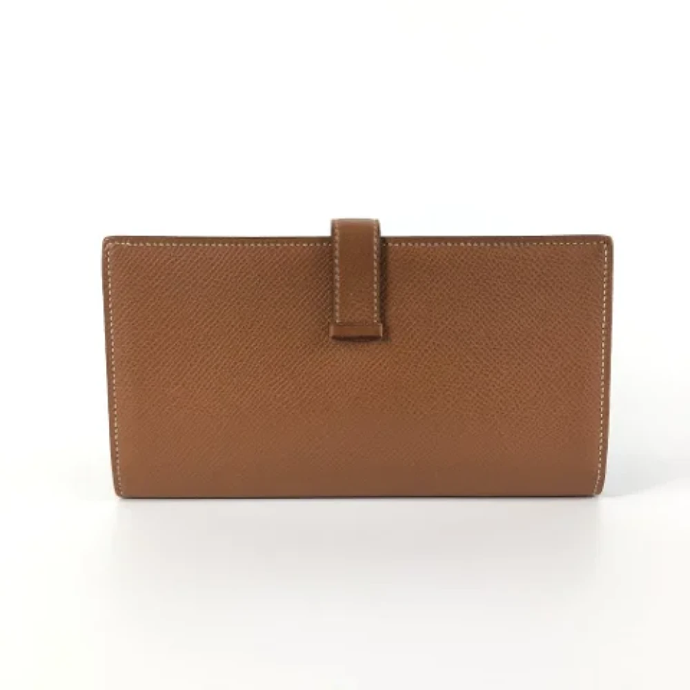 Hermès Vintage Pre-owned Leather wallets Brown Dames