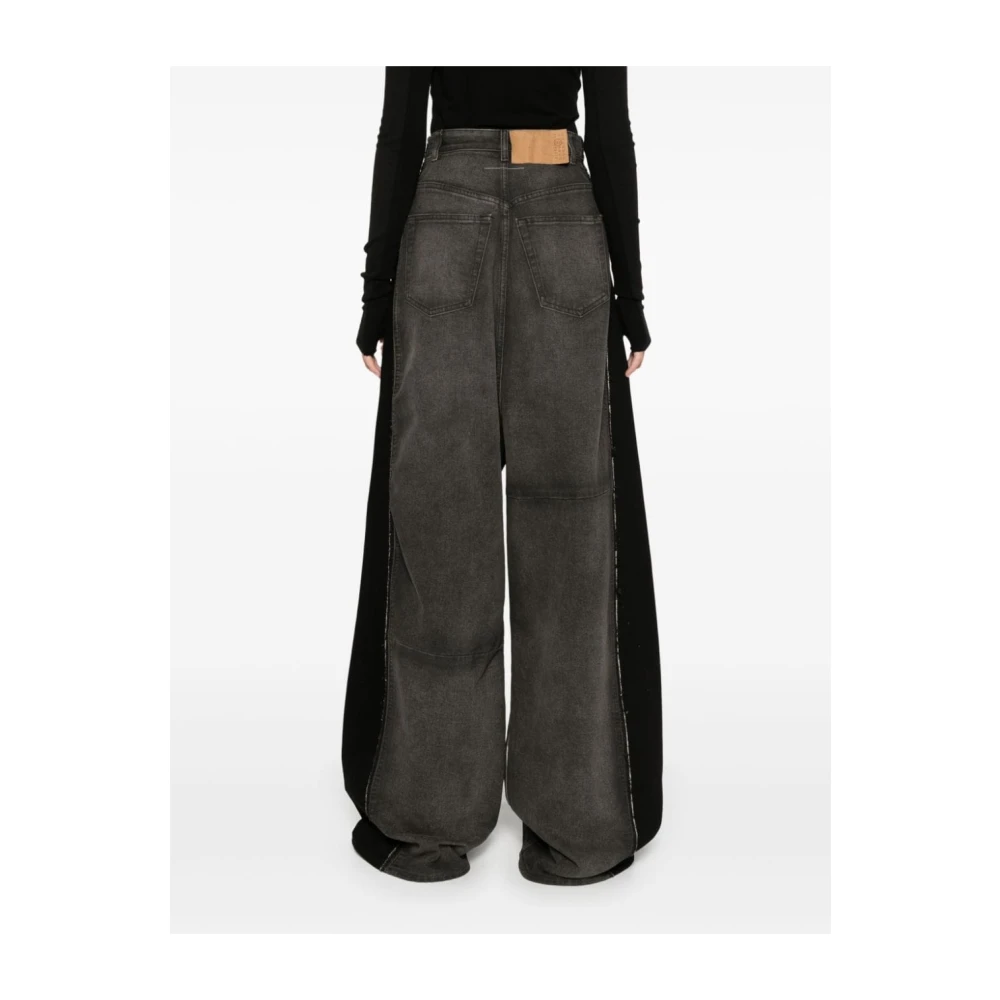 MM6 Maison Margiela Wide Leg Denim Jeans Gray Dames