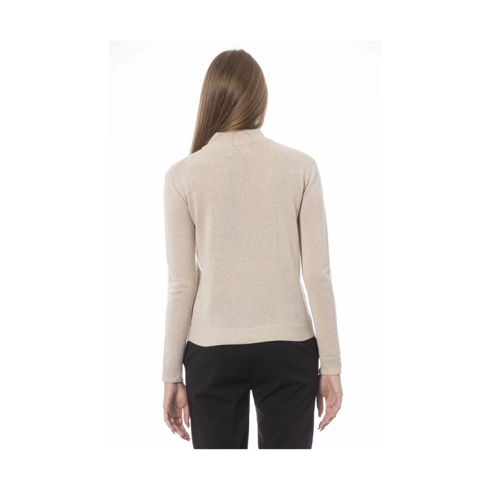 Baldinini Elegant Beige Cashmere Turtleneck Sweater Beige Dames