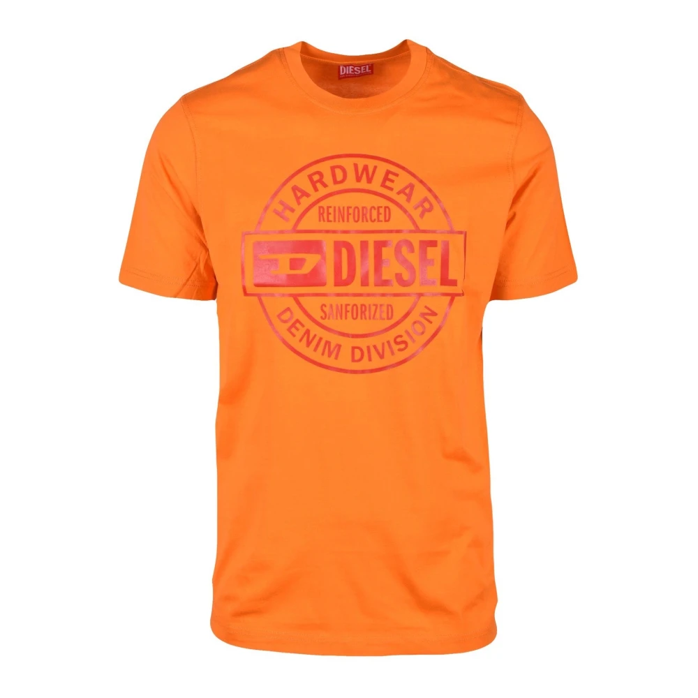 Diesel Katoenen T-shirt Orange Heren