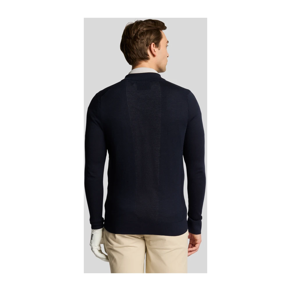Lyle & Scott Mid Knits Lichtgewicht Gebreide Gekraagde Vest Blue Heren
