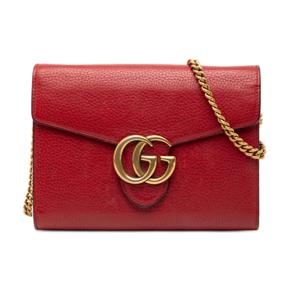 Gucci Vintage Women's Red Pre-Owned Chain Wallet