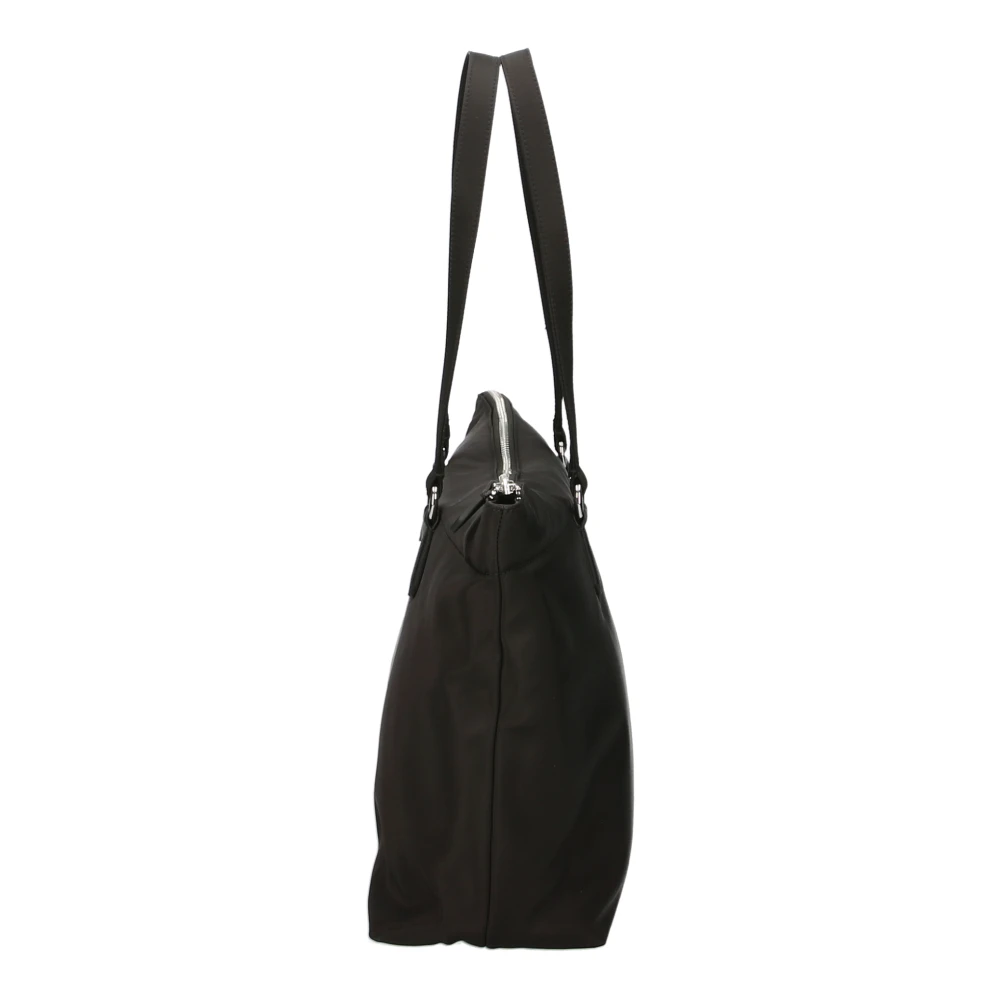 Emporio Armani Moderne Nylon Tote Tas met Rits Black Dames