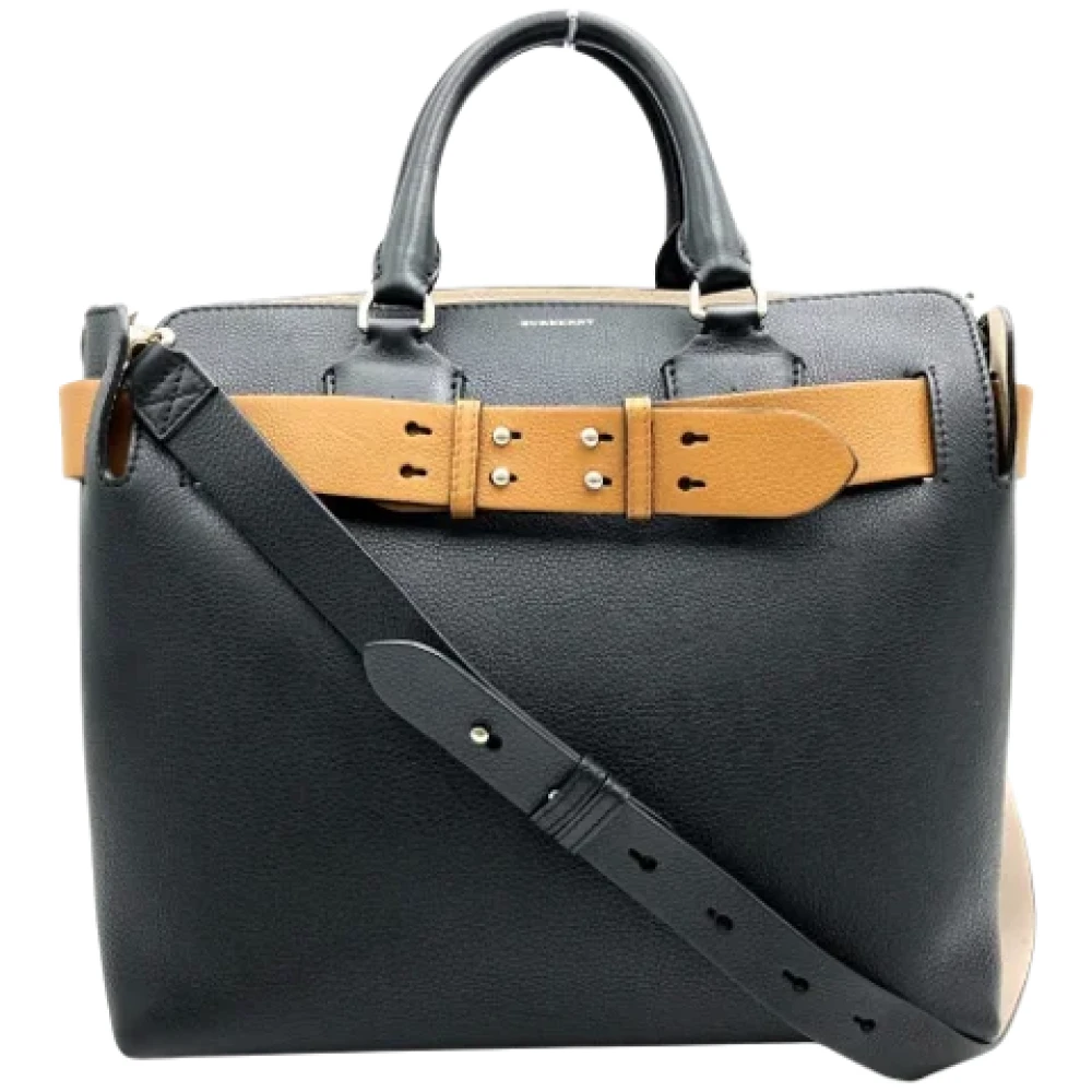 Burberry Vintage Pre-owned Leather shoulder-bags Black Dames