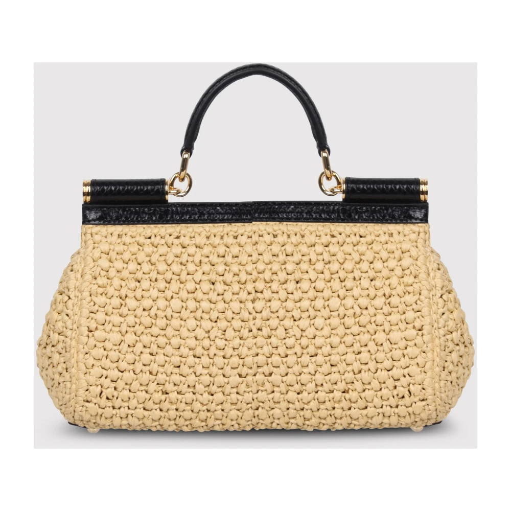 Dolce & Gabbana Raffia Crochet Sicily Handtas Brown Dames