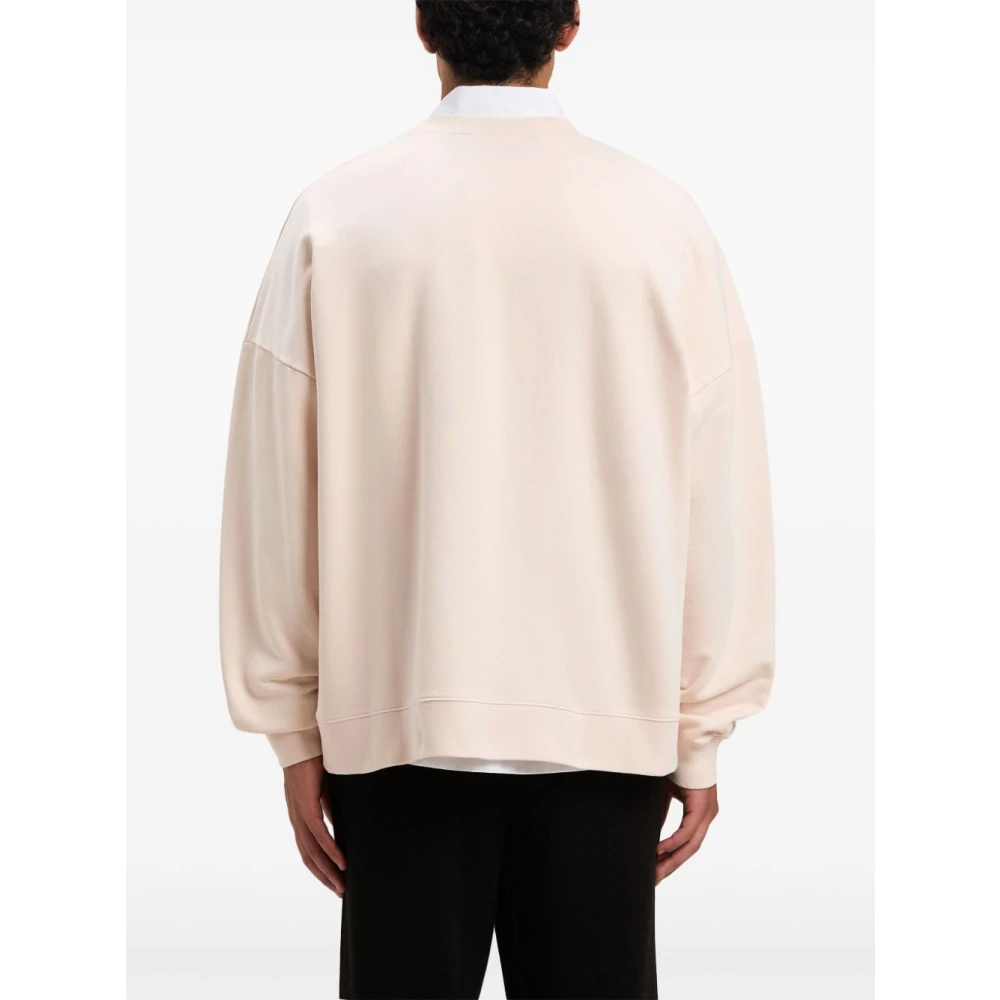 Palm Angels Lichtroze Sweater Voorprint Lange Mouw Pink Heren