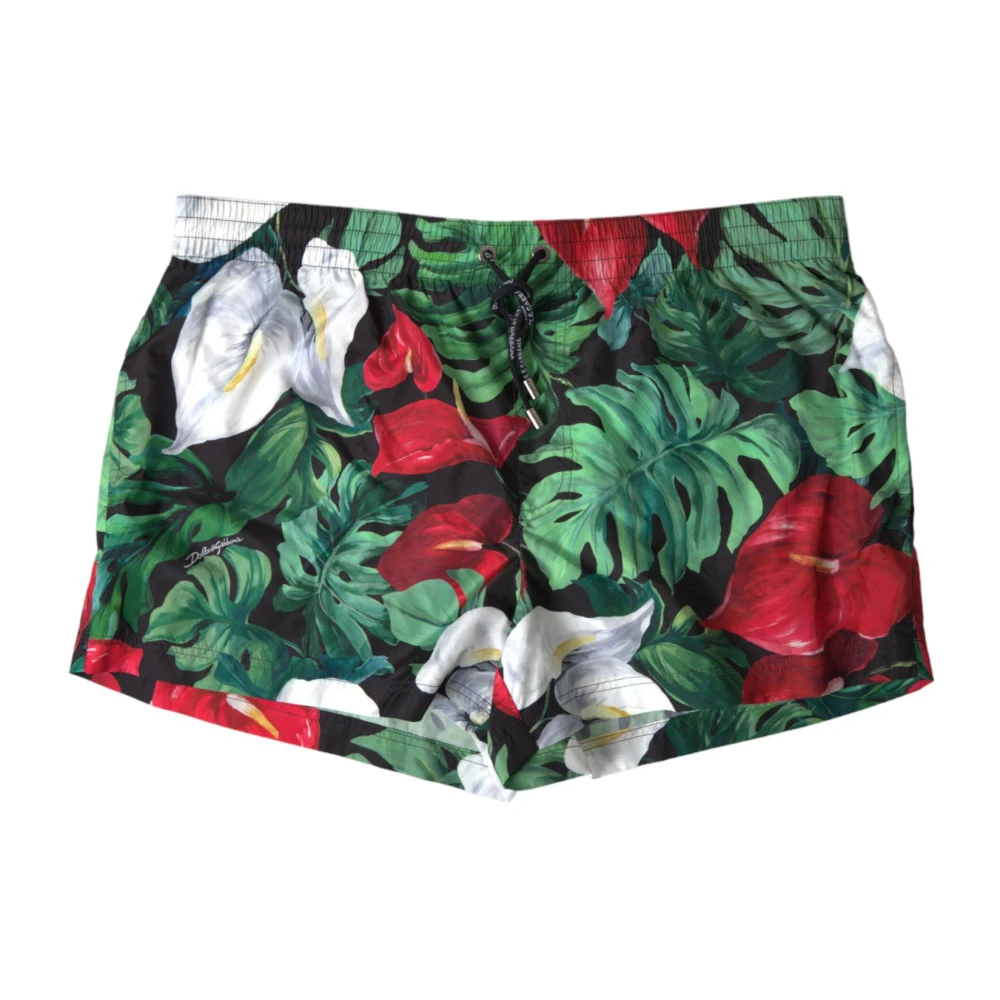 Dolce & Gabbana Tropische Print Strandkleding Multicolor Heren