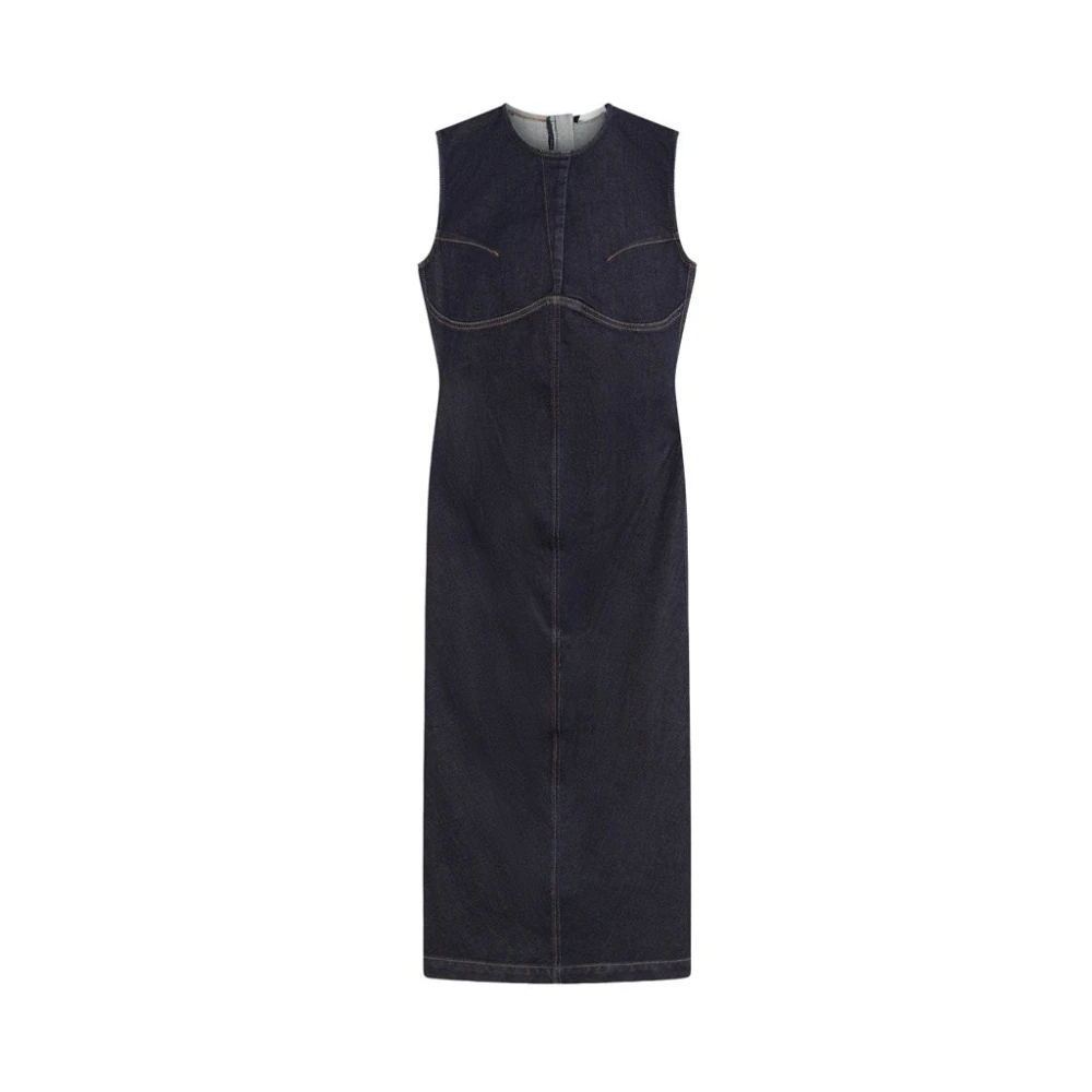 SPORTMAX Denim katoenen jurk met metalen rits Blue Dames