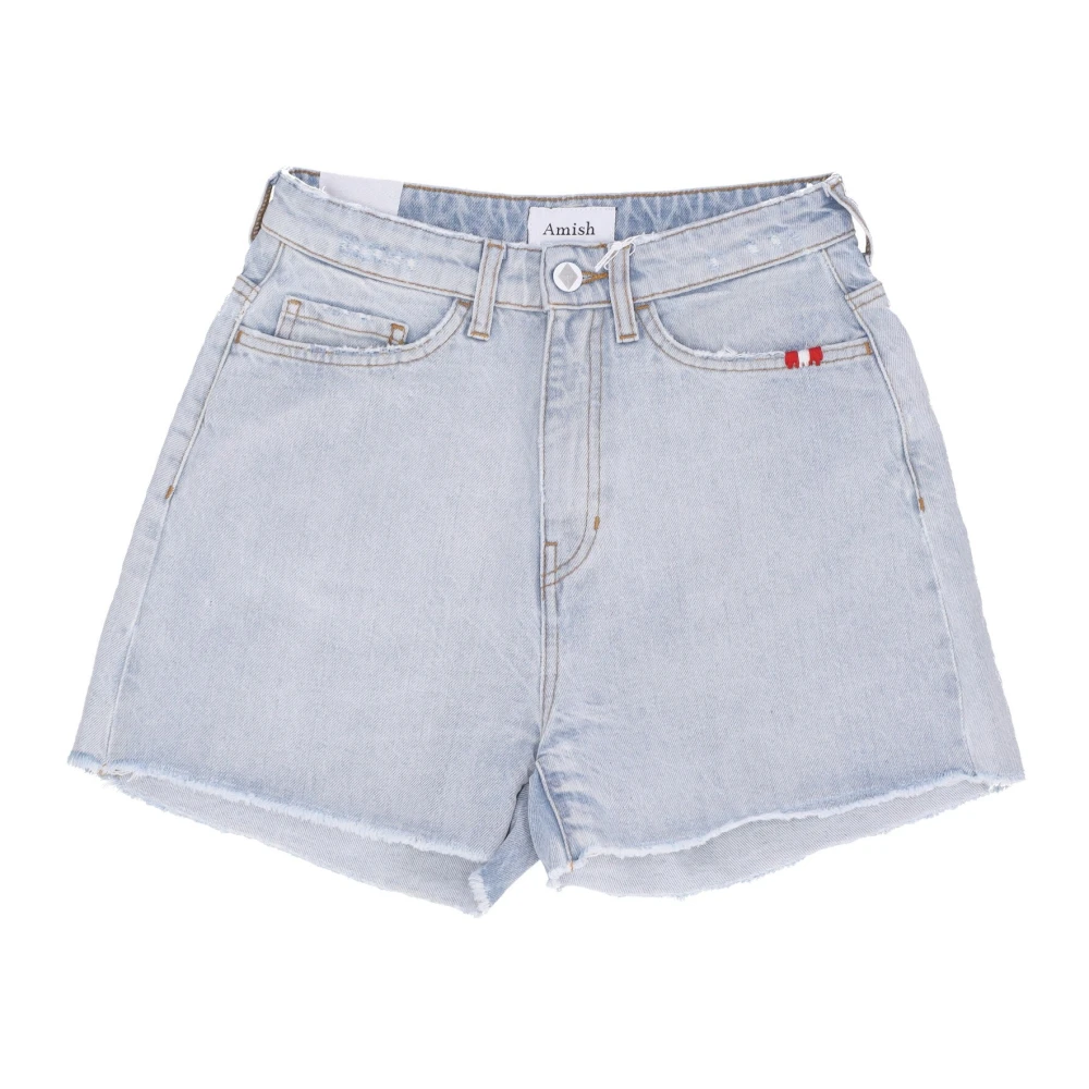 Amish Denim Shorts Ivy Franje Onderkant Blue Dames
