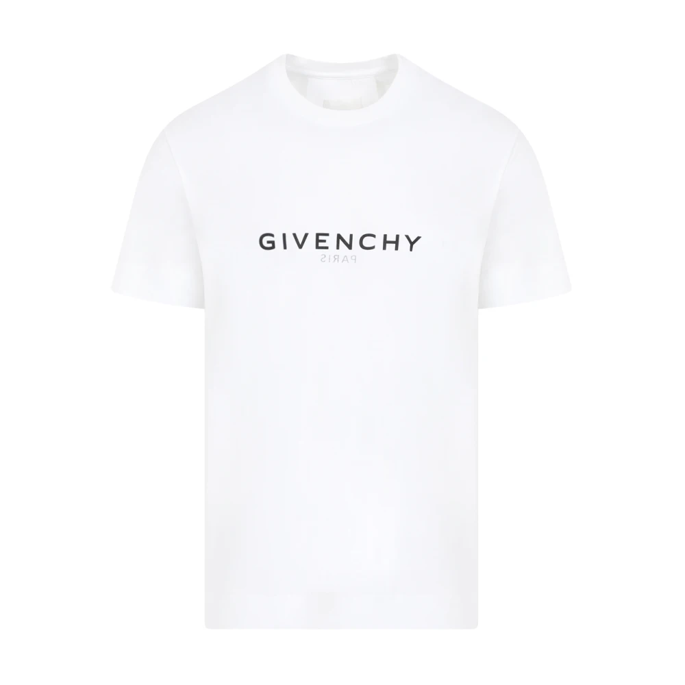 Givenchy Wit Katoenen T-Shirt met Logo White Heren