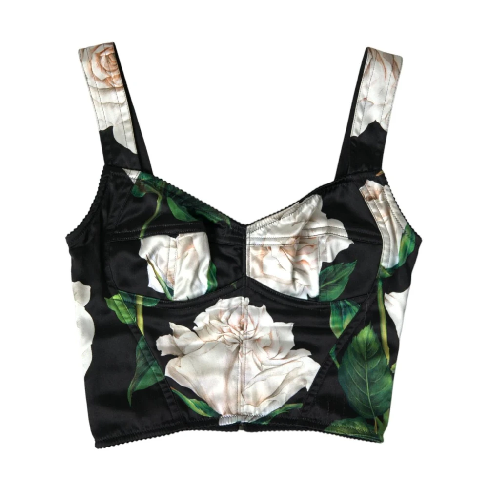 Dolce & Gabbana Donna Multicolor Top Bustier Con Stampa Floreale