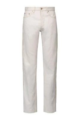 Vit Bomull Straight-Leg Jeans
