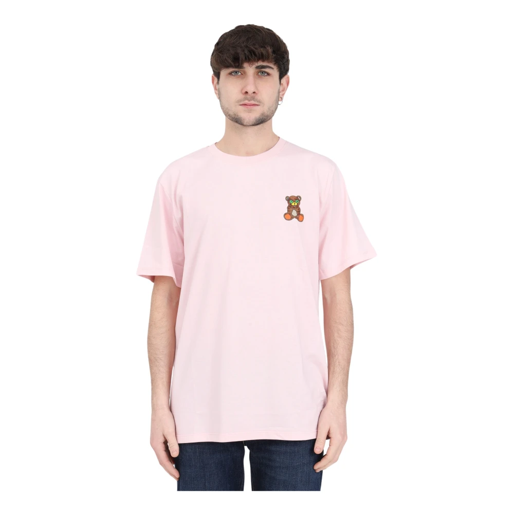 Barrow Unisex Roze Teddybeer Print T-shirt Pink Heren