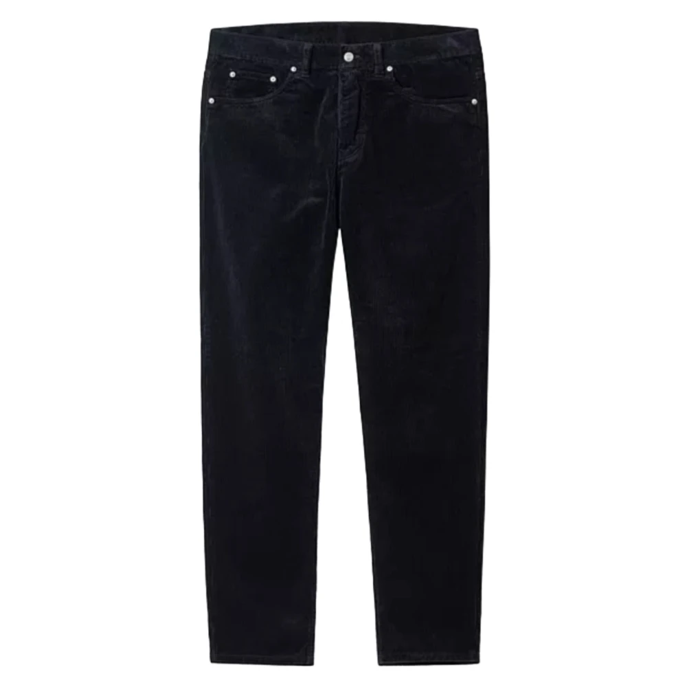 Carhartt WIP Donkerblauwe Corduroy Tapered Broek Blue Heren