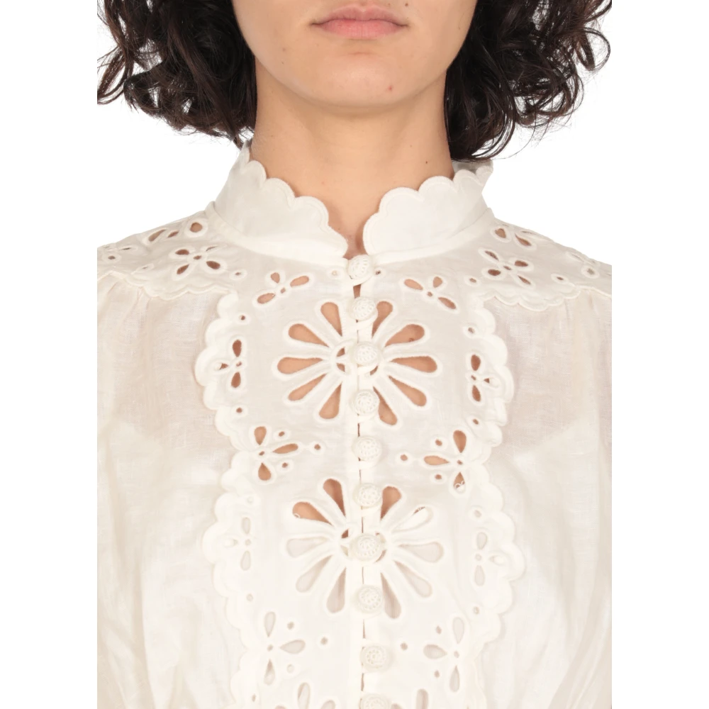 Zimmermann Witte Kant Jurk met Kraag White Dames