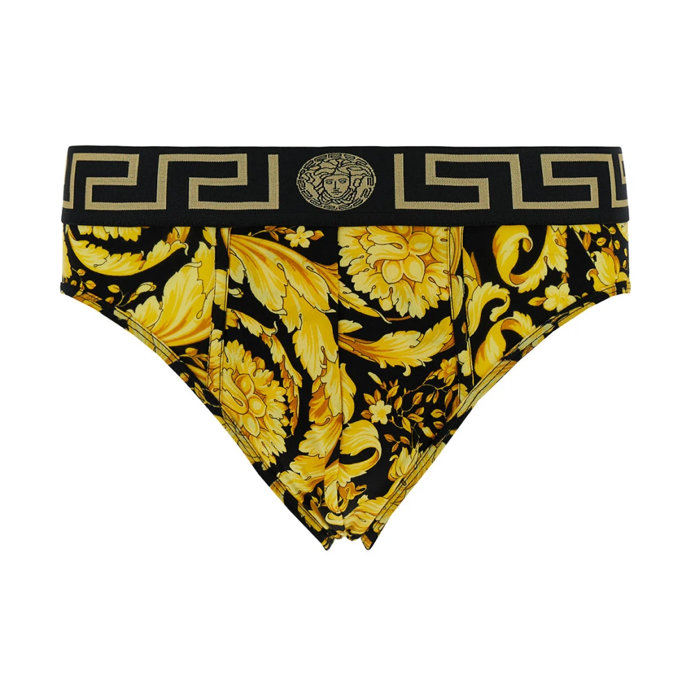 Versace Gul Barocco Slip Underkläder Yellow, Herr