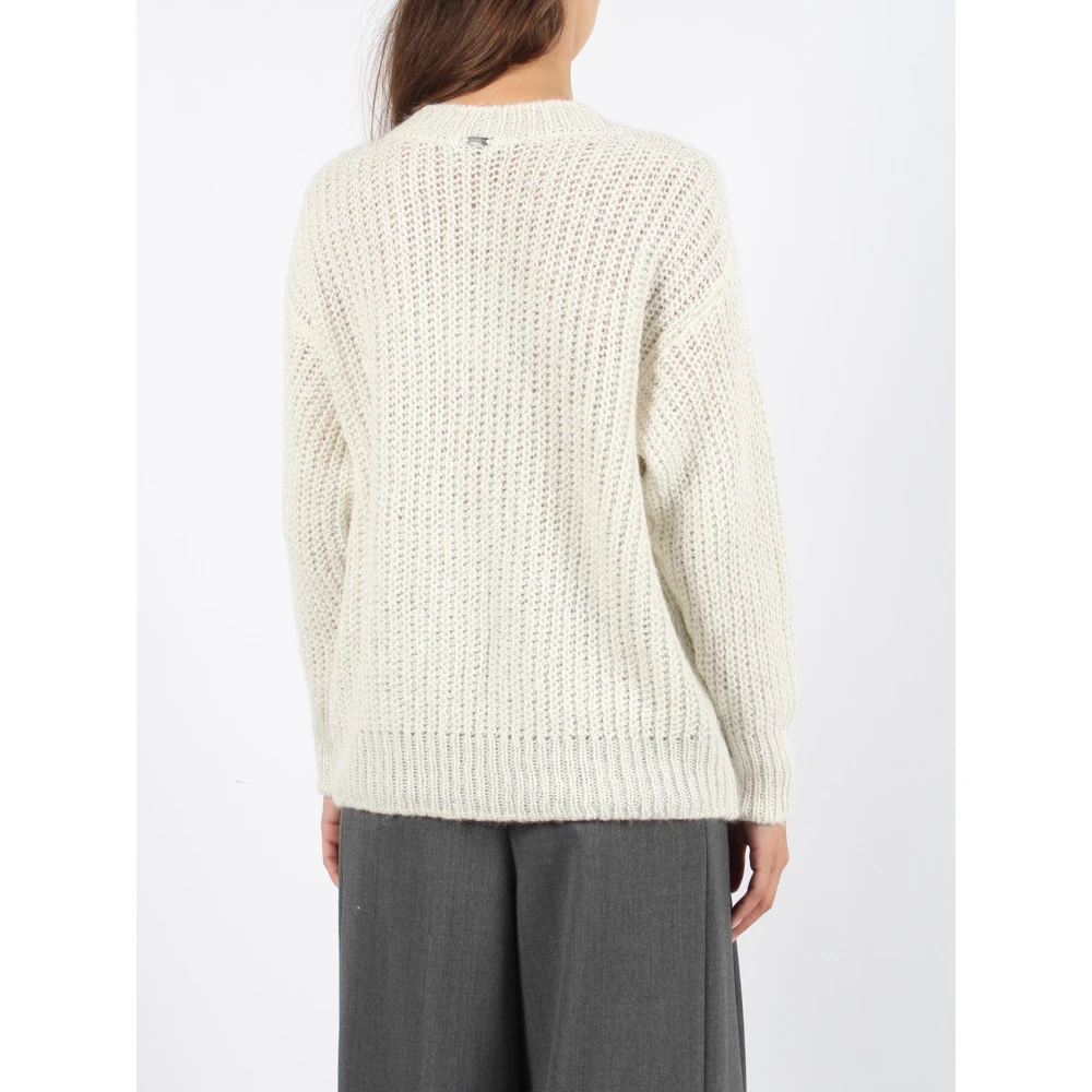 Herno Alpaca Blend Gebreide Trui Fw24 White Dames