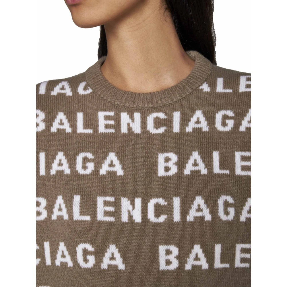 Balenciaga Stijlvolle Sweaters in Wit Blauw Multicolor Dames
