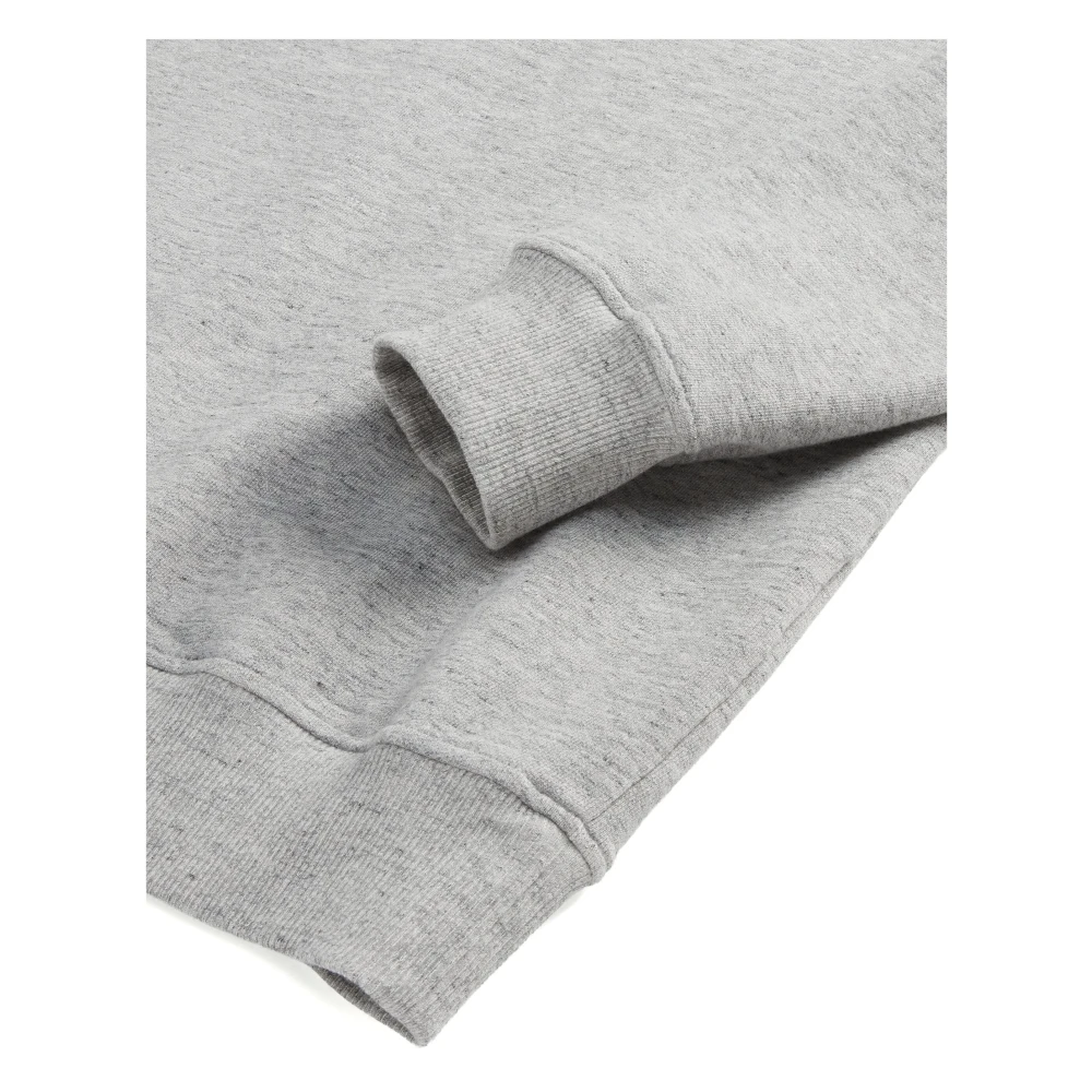Woolrich Grijze Geribbelde Trui met Bedrukt Logo Gray Heren