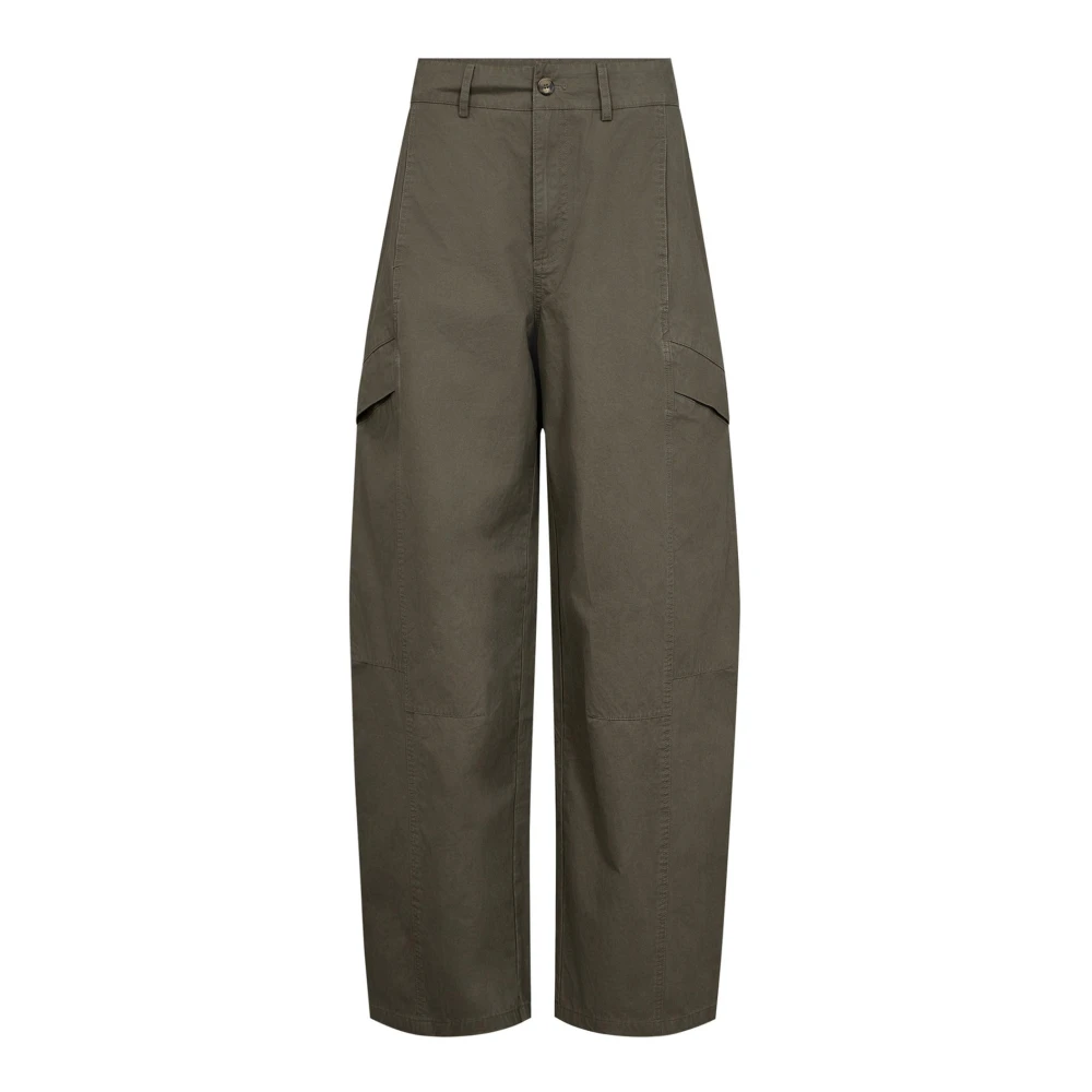 Co'couture Women's Green Wide Trousers, L, Wide Trousers