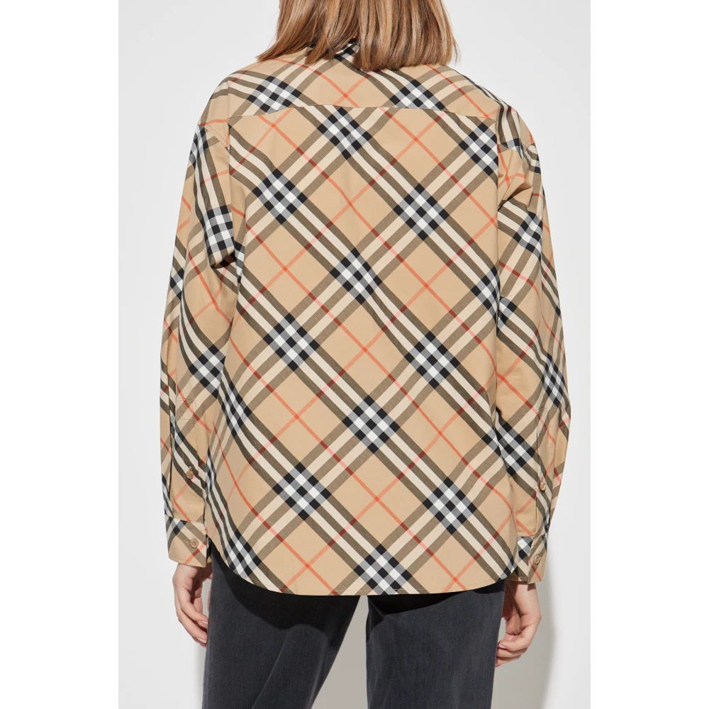 Burberry Geruite overhemd Beige Dames