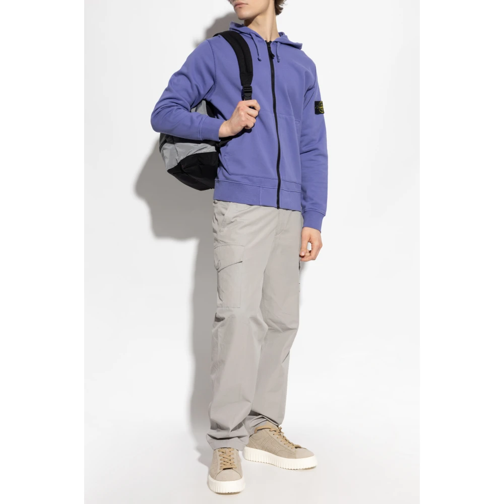 Stone Island Sweatshirt met logo Purple Heren