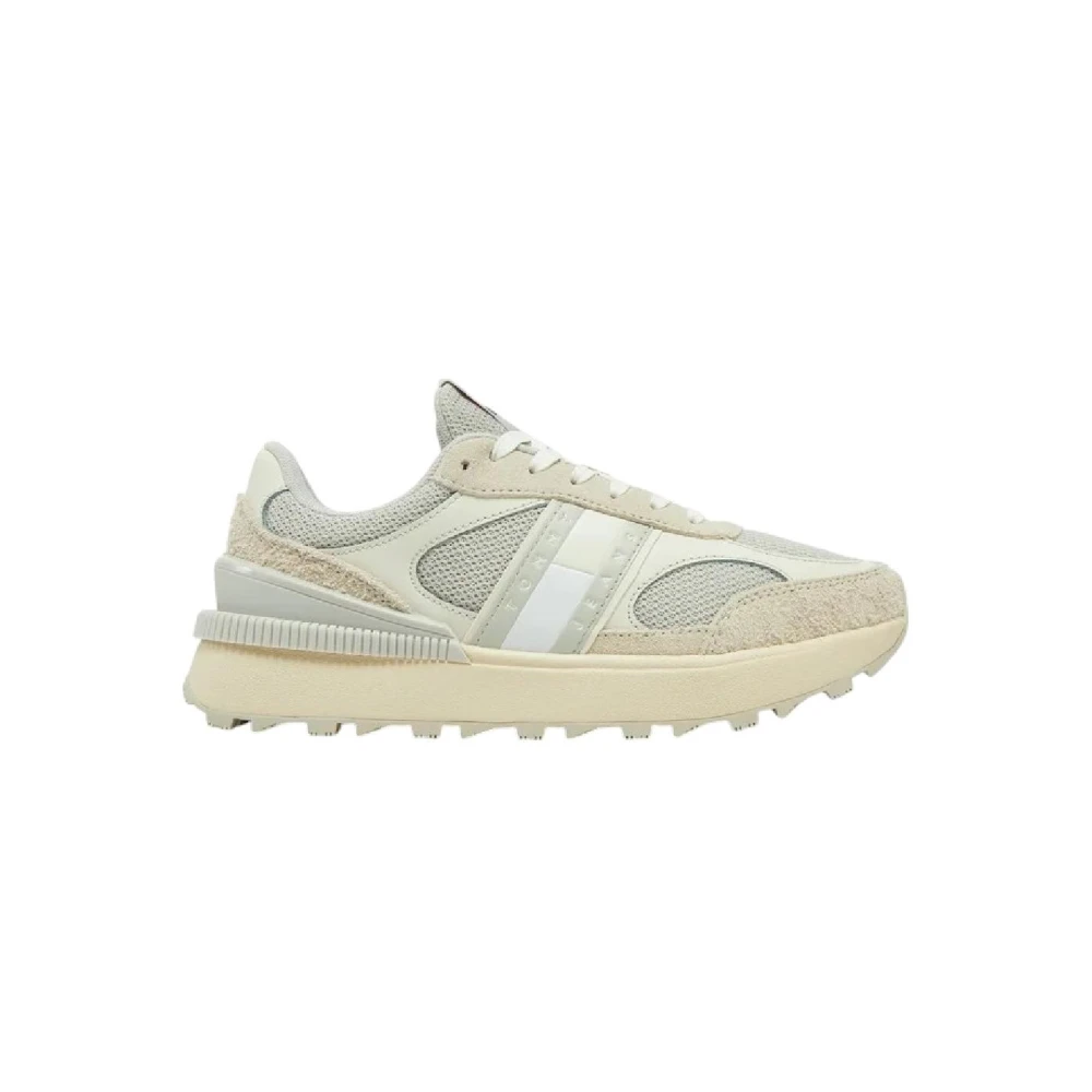 Tommy Hilfiger Women's Beige Sneakers, 5 Uk, Tech Runn Trainers