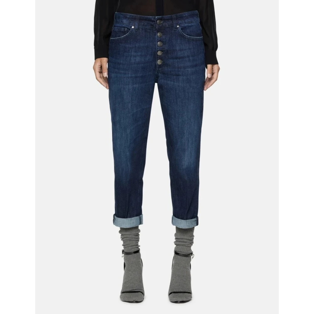 Dondup Losse Denim Stretch Jeans Blue Dames