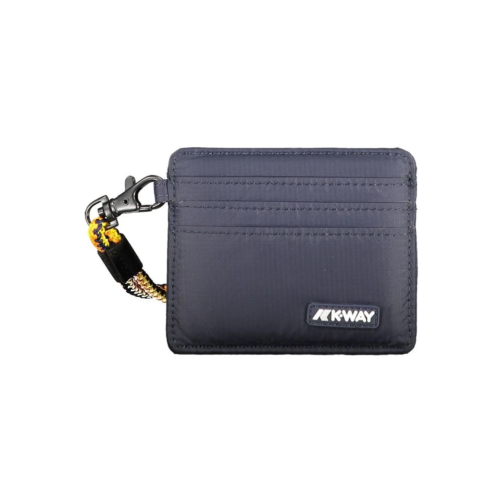 K-Way Men's Blue Cardholder Wallet With Central Pocket And Logo Details