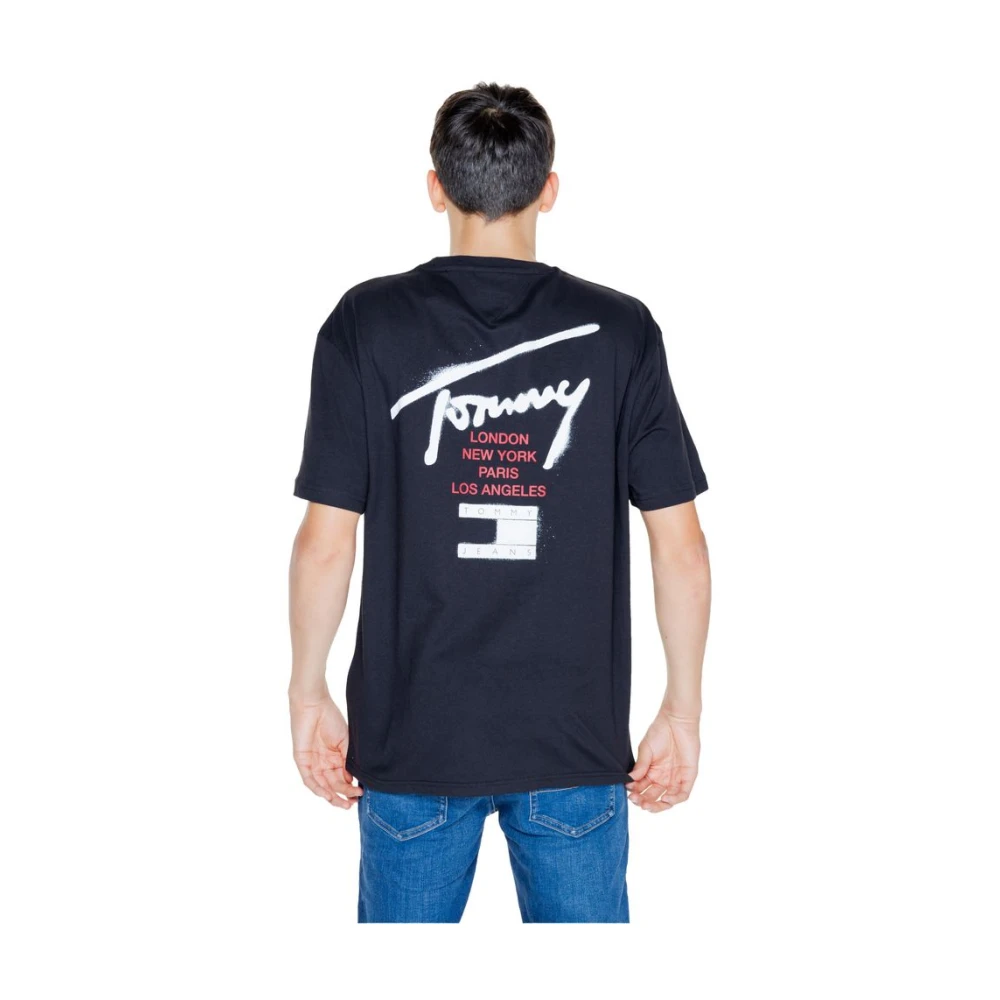 Tommy Jeans Zwart Katoenen Geregenereerd T-shirt Heren Herfst Winter Collectie Black Heren