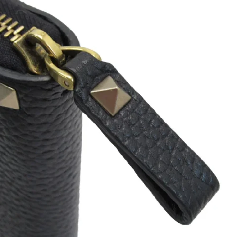 Valentino Vintage Pre-owned Leather wallets Black Dames