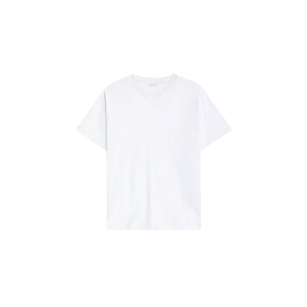 Dries Van Noten Witte Katoenen T-shirt met Ronde Hals White Heren