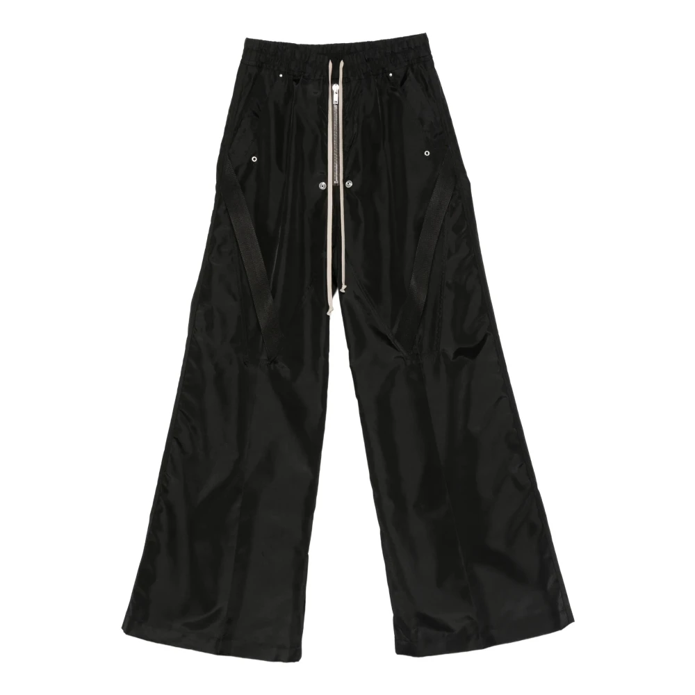 Rick Owens Men's Black Wide Trousers, M, Wide Trousers