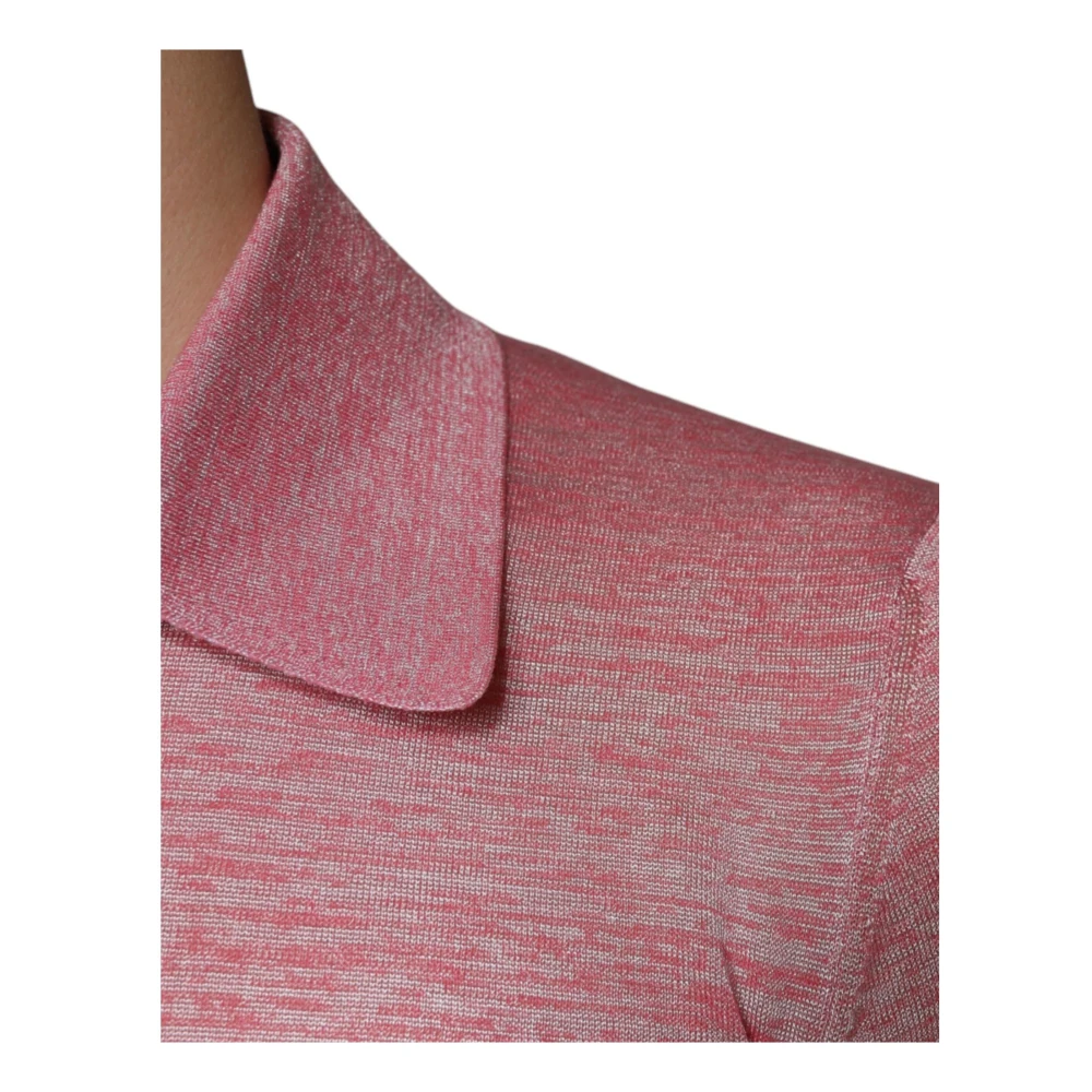 Dolce & Gabbana Roze Logo Polo Shirt met knoopsluiting Pink Heren