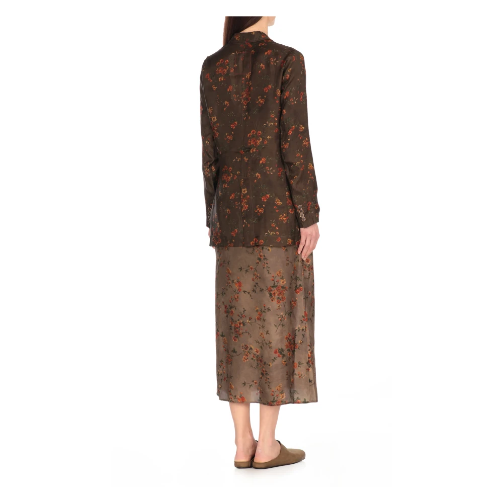 UMA Wang Bruine Bloemenprint Jas voor Vrouwen Brown Dames
