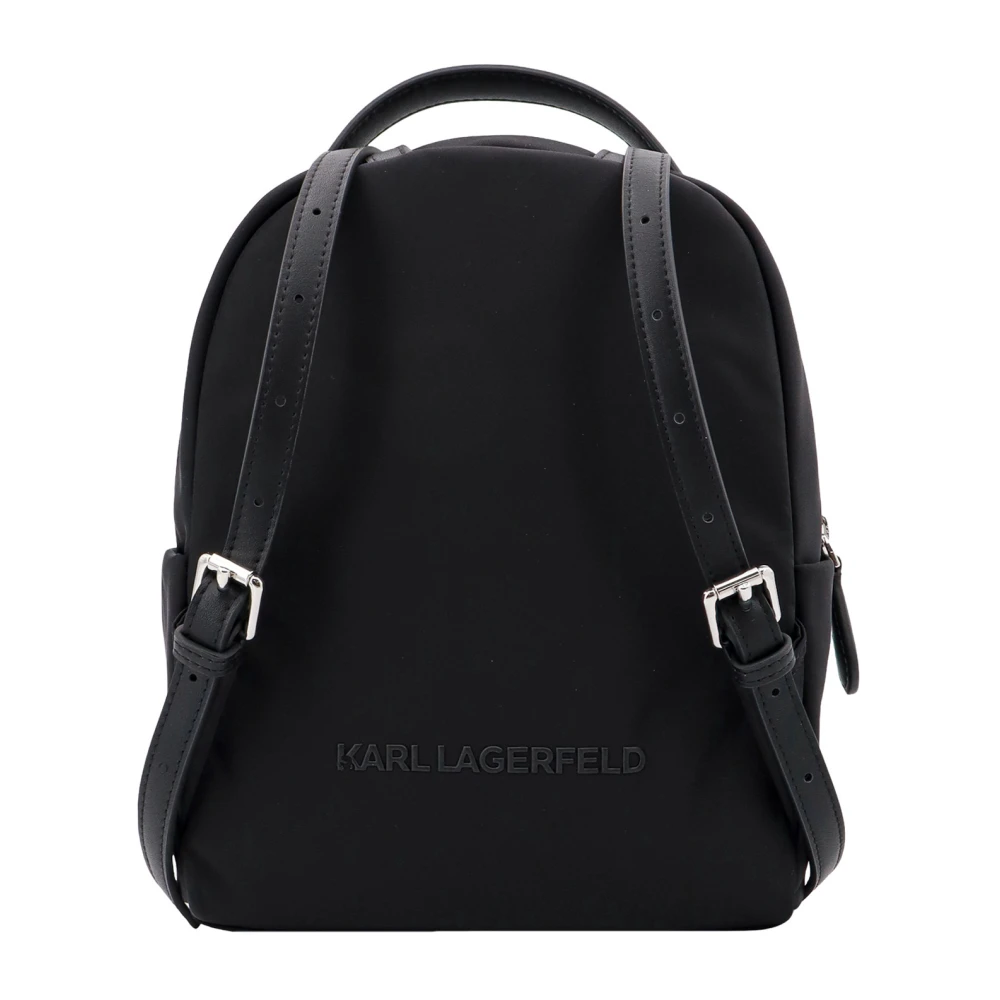 Karl Lagerfeld Zwarte Leren Bucket Rugzak Black Dames