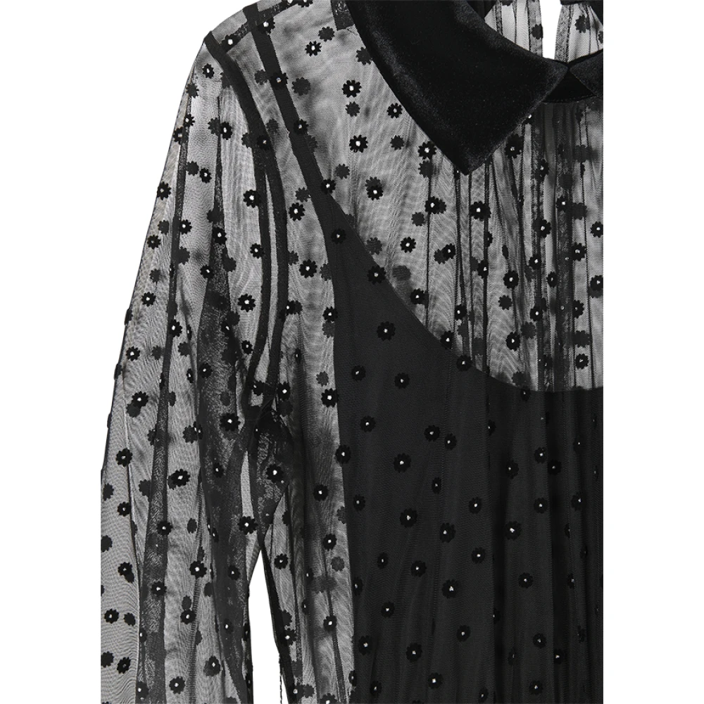 RIANI Elegante Zwarte Jurk met Fluweel Details Black Dames