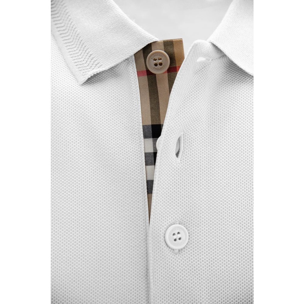 Burberry Klassieke korte mouw katoenen poloshirt White Heren