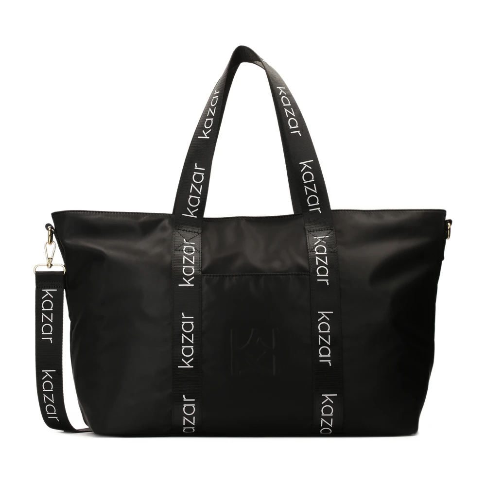 Kazar Textiel tote tas met logo riem Black Dames