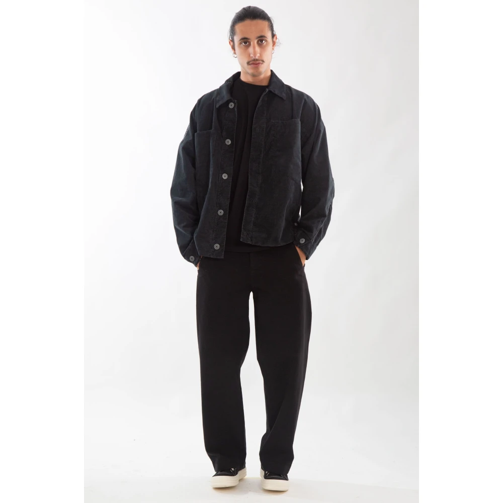 Transit Losse Katoen Wol Broek Black Heren