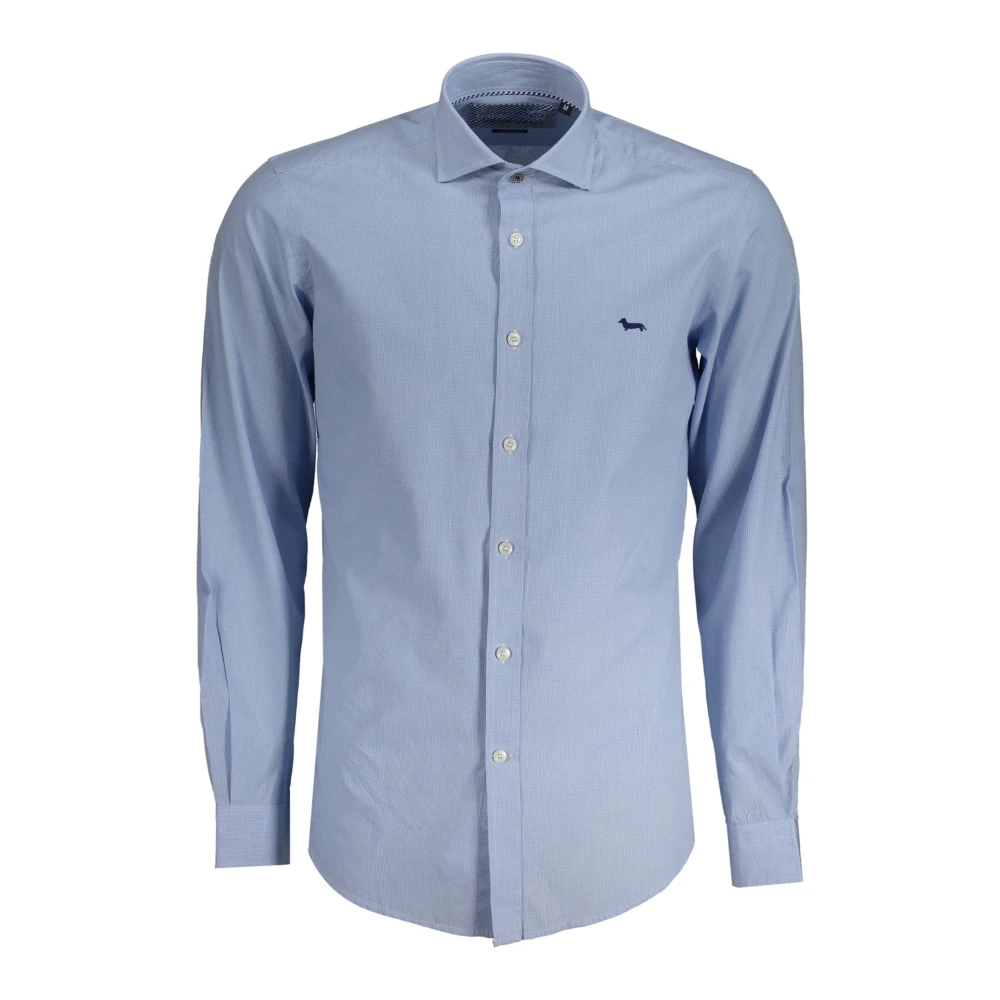 Harmont & Blaine Blauw geruite overhemd met lange mouwen Blue Heren