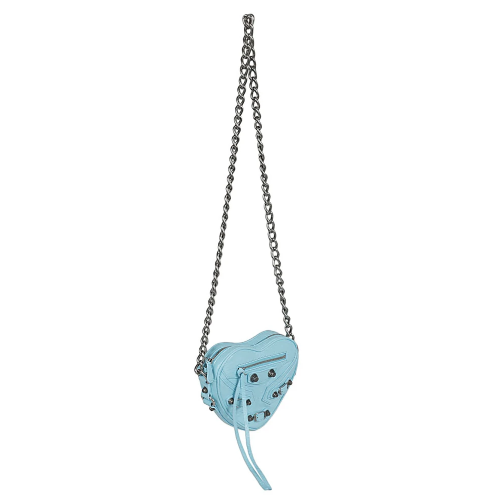 Balenciaga Stijlvolle Mini Blauwe Tas met Ketting Schouderband Blue Dames