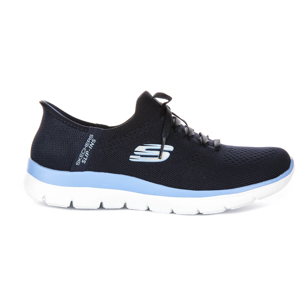 Skechers Women's Blue Sneakers, 5 Uk, Navy Mesh Trainers For