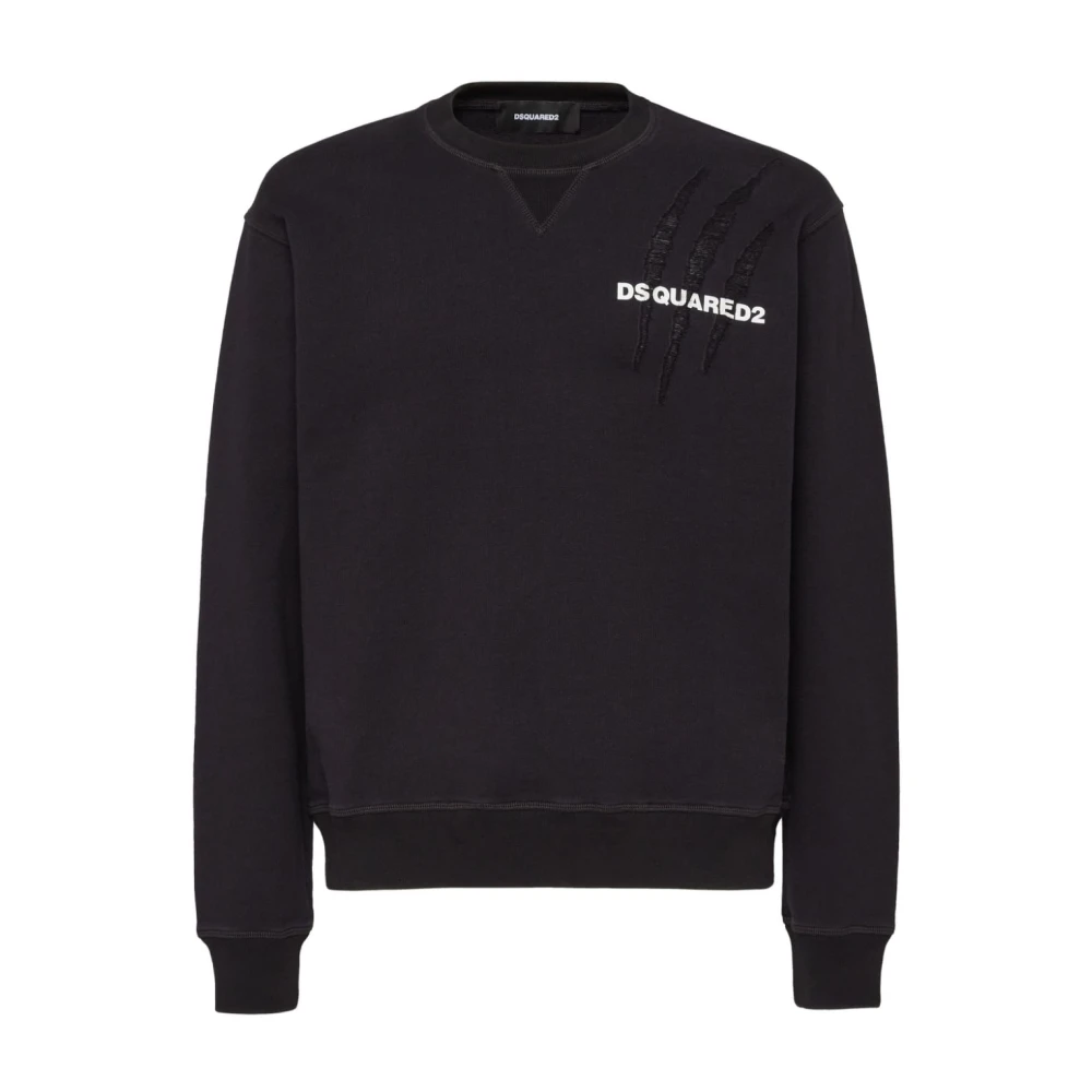 Dsquared2 Zwarte Sweatshirt Aw24 Herenmode Black Heren