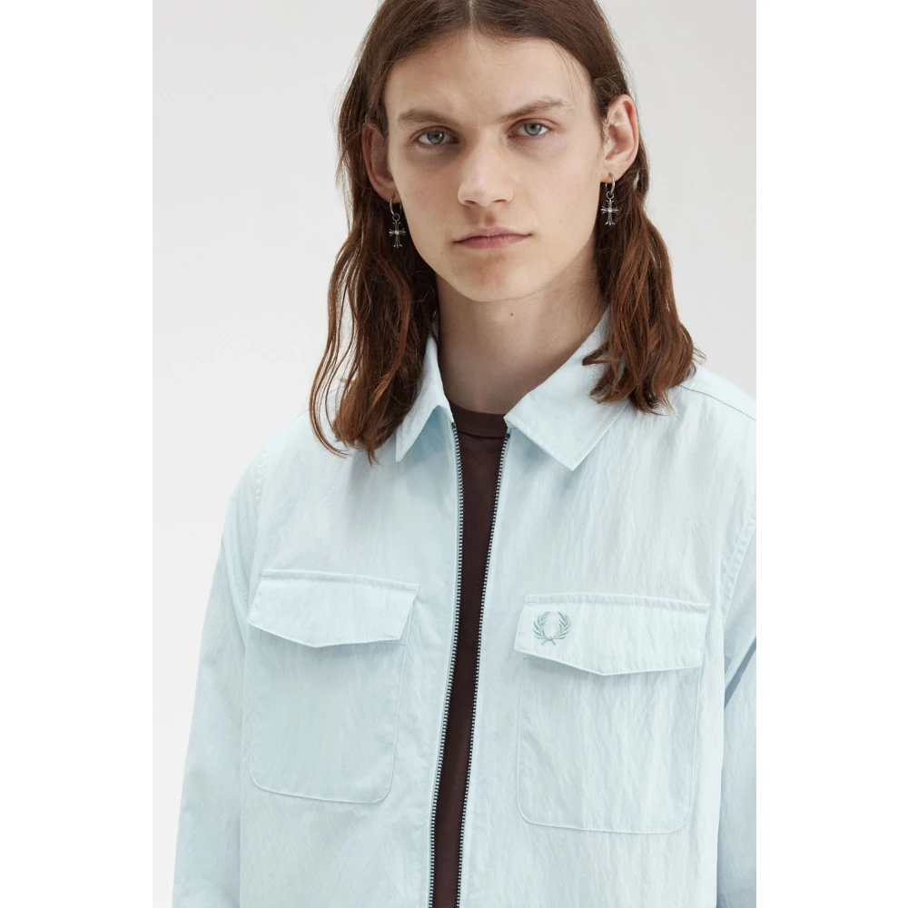 Fred Perry Light Jackets Blue Heren