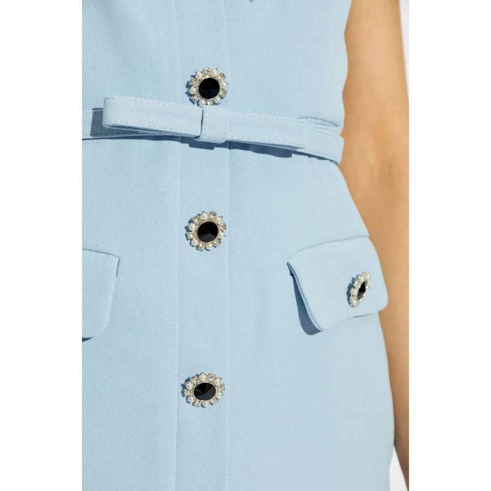 Self Portrait Kanten Kristalversierde Midi Jurk Blue Dames