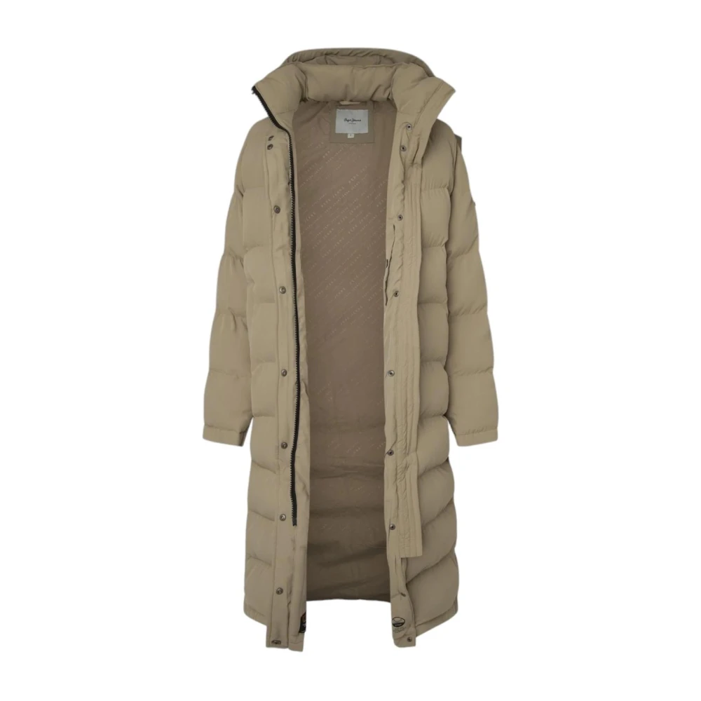 Pepe Jeans Gerecyclede Pufferjas met capuchon Beige Dames