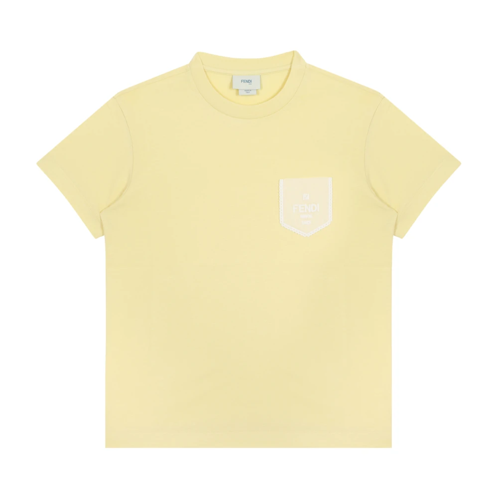 Fendi T-Shirts And Polos - Unisex - Kids Short Sleeve T-Shirts - Yellow - 8 Y - Kids