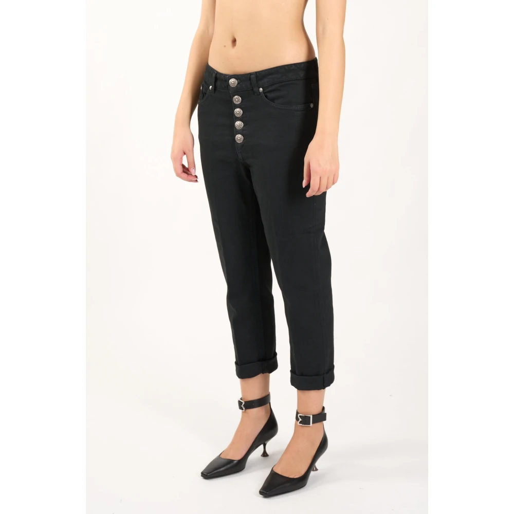 Dondup Laagbouw jeans met juweelknoop Black Dames